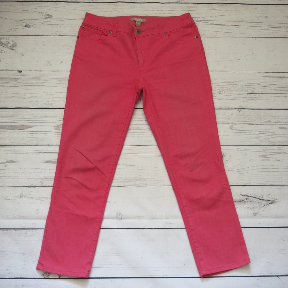 Chico's Pink Cropped Capri Ankle Jeans Pants - Size X Small (0.5)